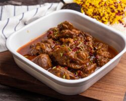 چلو گوشت با رب